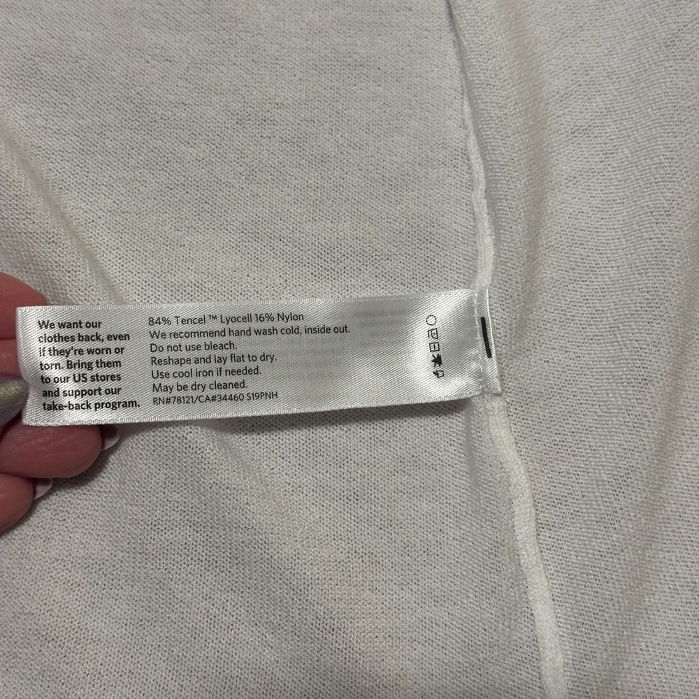 Eileen Fisher, white, long open cardigan - Picture 9 of 12